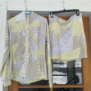 Callaway Women’s Butter Yellow And Sand Golf Skort And Jacket Size Medium